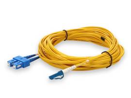 AddOn 9m LC (Male) to SC (Male) Yellow OS1 Duplex Plenum Fiber Patch Cable