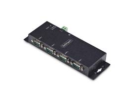 STARTECH 4-PORT SERIAL TO ETHERNET ADAPTER, IP SERIAL DEVICE SERVER FOR RS232 DEVICES, WALL/DIN RAIL MOUNTABLE, METAL HOUSING, RJ45 LAN TO DB9 SERIAL