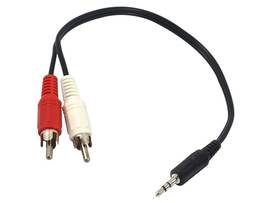 AXIOM 6-INCH 3.5MM STEREO TO 2 X RCA STEREO MALE Y-CABLE