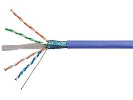 MONOPRICE CAT6A ETHERNET BULK CABLE - SOLID_ 550MHZ_ F/UTP_ CMR_ RISER RATED_ PURE BARE COPPER WIRE_ 10G_ 23AWG_ NO LOGO_ 500FT_ PURPLE (UL) (TAA)