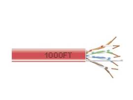 CAT5e 350-MHz Solid Ethernet Bulk Cable - Unshielded (UTP), CMR PVC, Red, 1000-f
