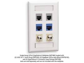BLACK BOX CORP TION2 WALLPLATE, 6-PORT SINGLE-GA WPT482