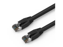 AXIOM 10FT CAT8 2000MHZ S/FTP SHIELDED PATCH CABLE SNAGLESS BOOT (BLACK)