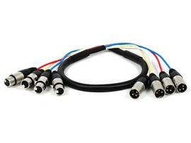 MONOPRICE 3FT 4-CHANNEL XLR MALE TO XLR FEMALE SNA