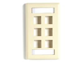 BLACK BOX CORP WALLPLATE PLASTIC SINGLE-GANG 6-PORT KEY