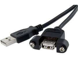 1 FT PANEL MOUNT USB CABLE A TO A - F/M