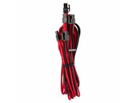 CORSAIR PREM INDIVIDUALLY SLEEVED SPLIT PCIE CBL 2 CONNT TYPE 4 GEN 4 RD/BL