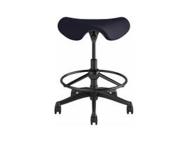 FREEDOM SADDLE STOOL WITH DESK HEIGHT CYLINDER - NAVY CORDE 4 FABRIC
