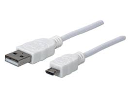 USB 2.0 CBL AM-MICRO BM WHT 6FT