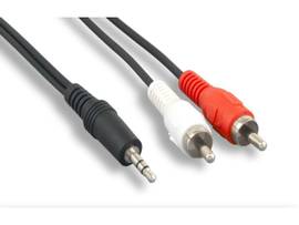 AXIOM 6FT 3.5MM STEREO TO 2 X RCA STEREO MALE Y-CABLE