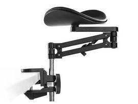 ERGOREST FOREARM SUPPORT - LONG BLACK ARM / LONG BLACK PAD - W/ HEIGHT EXTENSION POLES