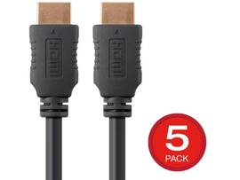 MONOPRICE 4K HIGH SPEED HDMI CABLE 10FT - 18GBPS BLACK - 5 PACK