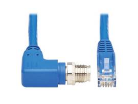TRIPP M12 X-CODE CAT6 1G UTP CMR-LP ETHERNET CABLE RIGHT-ANGLE M12 M/RJ45 M IP68 POE BLUE 10 M 32.8 FT