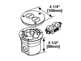 LEGRAND-WIREMOLD FLOOR BOX W/895TSP BRASS