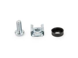 ROCSTOR PREMIUM M5 RACK CAGE NUTS - 50 PACK SILVER - M5 NUTS 20 SETS OF CABINET MOUNTING SCREWS AND CAGE NUTS M5 STANDARD CAGE NUTS & SCREWS -