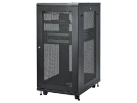 STARTECH 4-POST 24U SERVER RACK W/ ADJUSTABLE MOUNTING DEPTH FOR IT EQUIPMENT - NETWORK RACK W/ LOCKABLE DOORS - PRE-ASSEMBLED W/ CASTERS & LEVELLING
