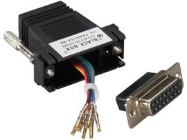 BLACK BOX CORP MOD ADAP KIT DB15F TO RJ45F F BK