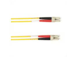 OM4 50/125 Multimode Fiber Optic Patch Cable - OFNP Plenum, LC to LC, Yellow, 10