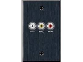 AVTEQ SINGLE GANG WALL PLATE WITH 3 RCA CONNEC
