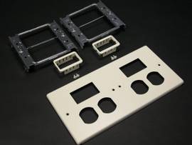 LEGRAND-WIREMOLD 4-GANG W/TWO DUPLEX AND T
