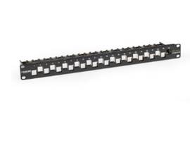 CAT6A Staggered Multimedia Patch Panel - 1U, Blank, 24-Port