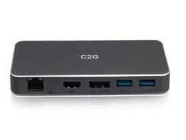 C2G USB-C 7-IN-1 DUAL DISPLAY MST DOCKING STATION WITH HDMI, DISPLAYPORT, ETHERNET, USB, AND POWER DELIVERY UP TO 100W 4K 60HZ