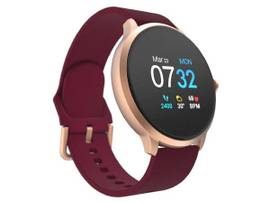 AMERICAN EXCHANGE TIME ITOUCH SPORT 3 SMARTWATCH: ROSE GOLD CASE WITH MERLOT STRAP