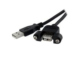 3 FT PANEL MOUNT USB CABLE A TO A - F/M