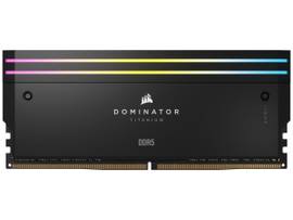 CORSAIR DDR5, 7000MT/S 32GB 2X16GB DIMM, UNBUFFERED, 34-42-42-96, OC PMIC, XMP 3.0, DOMINATOR TITANIUM BLACK HEATSPREADER (LVL), RGB LEDS, 1.45V, FOR
