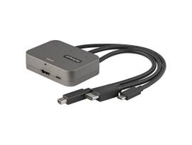 Multiport to HDMI adapter connects a USB Type-C/HDMI/Mini DisplayPort laptops/ta