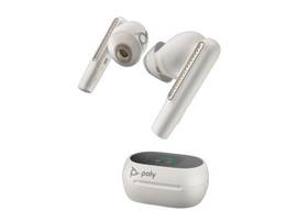HP POLY VOYAGER FREE 60+ UC M WHITE SAND EARBUDS +BT700 USB-C ADAPTER +TOUCHSCREEN CHARGE CASE