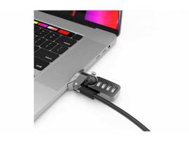 COMPULOCKS LEDGE LOCK ADAPTER FOR MACBOOK PRO 16  (2019) WITH COMBINATION CABLE LOCK SILVER