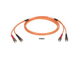 Multimode 50-Micron Duplex Fiber Optic Cable PVC ST ST 2-m 6.5-ft.