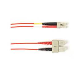OS2 9/125 Singlemode Fiber Optic Patch Cable - OFNR PVC, SC to LC, Red, 1-m (3.2
