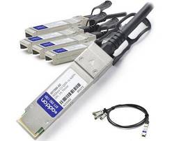 AddOn IBM 49Y7888 Compatible TAA Compliant 40GBase-CU QSFP+ to 4xSFP+ Direct Att