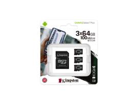 KINGSTON 64GB MICSDXC 100R A1 C10THREE PK SGL ADP