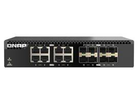 QNAP HALF-RACKMOUNT SWITCH QSW-3216R-8S8T-US, 16 PORT UNMANAGED SWITCH, 8 PORT OF 10GBE NBASE-T (10G/5G/2.5G/1G/100M) 8 PORT OF 10GBE SFP+ (10G//1G)