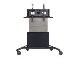 AVTEQ INC DYNAMIQ EXECUTIVE CART IS HEIGHT ADJUSTABLE WITH AN ELECTRIC MOTOR TO PROVIDE 20 OF VERTICAL ADJUSTMENT