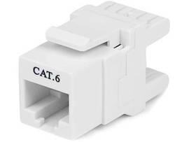 180 CAT 6 KEYSTONE WALL JACK - WHITE