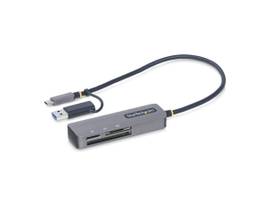 STARTECH USB 3.0 MULTI-MEDIA MEMORY CARD READER, SD/MICROSD/COMPACTFLASH CARD READER, EXTERNAL USB-C 5GBPS CARD READER WITH ATTACHED USB-A ADAPTER