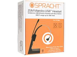 SPRACHT HS-3010 ZUM MAESTRO DECT USB HEADSET. WIRELESS HEADSET FOR SOFTPHONE VIA USB PC MAC FOR VOIP APPS. CHARGING BASE. SINGLE EAR. UP TO 350.
