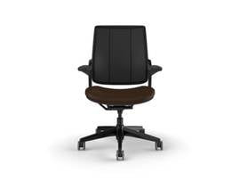 SMART TASK CHAIR WITH BLACK FRAME AND HEIGHT-ADJUSTABLE ARMS - CANYON TICINO LEATHER
