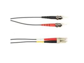 OS2 9-Micron Single-Mode Fiber Optic Patch Cable - OFNR PVC, ST-LC, Gray, 5-m (1