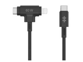 TARGUS HYPER USB-C TO USB-C OR LIGHTNING (1.5M/5) CABLE - BLACK