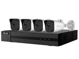 HILOOK 2 MP TURRET POE IP KIT FEATURES FOUR 2 MP TURRET POE-POWERED CAMERAS 1NVR-104MH-D/4P FOUR-CHANNEL NETWORK VIDEO RECORDER 1TB