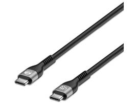 INTRACOM USB-C MALE TO USB-C MALE, 2 M (7 FT.), HI-SPEED USB, 480 MBPS, POWER DELIVERY 3.1 BACKWARD COMPATIBLE WITH 140/100/65 W, BLACK