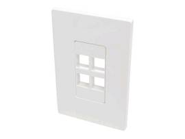 TRIPP LITE 4P SINGLE-GANG UNIVERSAL WALLPLATE WHT