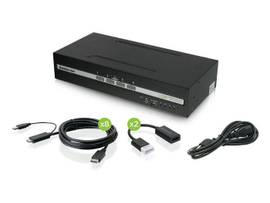 IOGEAR UNIVERSAL 4-PORT DUAL VIEW DISPLAYPORT/HDMI SECURE KVM SWITCH KIT W/AUDIO CAC TAA